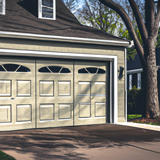 Colonial-style home in Chatham, NJ with a visible residential garage door and driveway at late afternoon light.