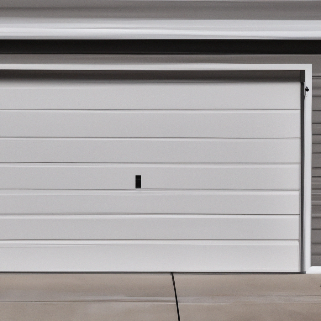 Contemporary garage door with clean lines in a Chatham, NJ suburban setting